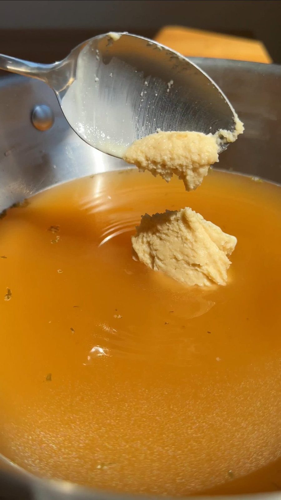 add the cornflour and butter to the broth