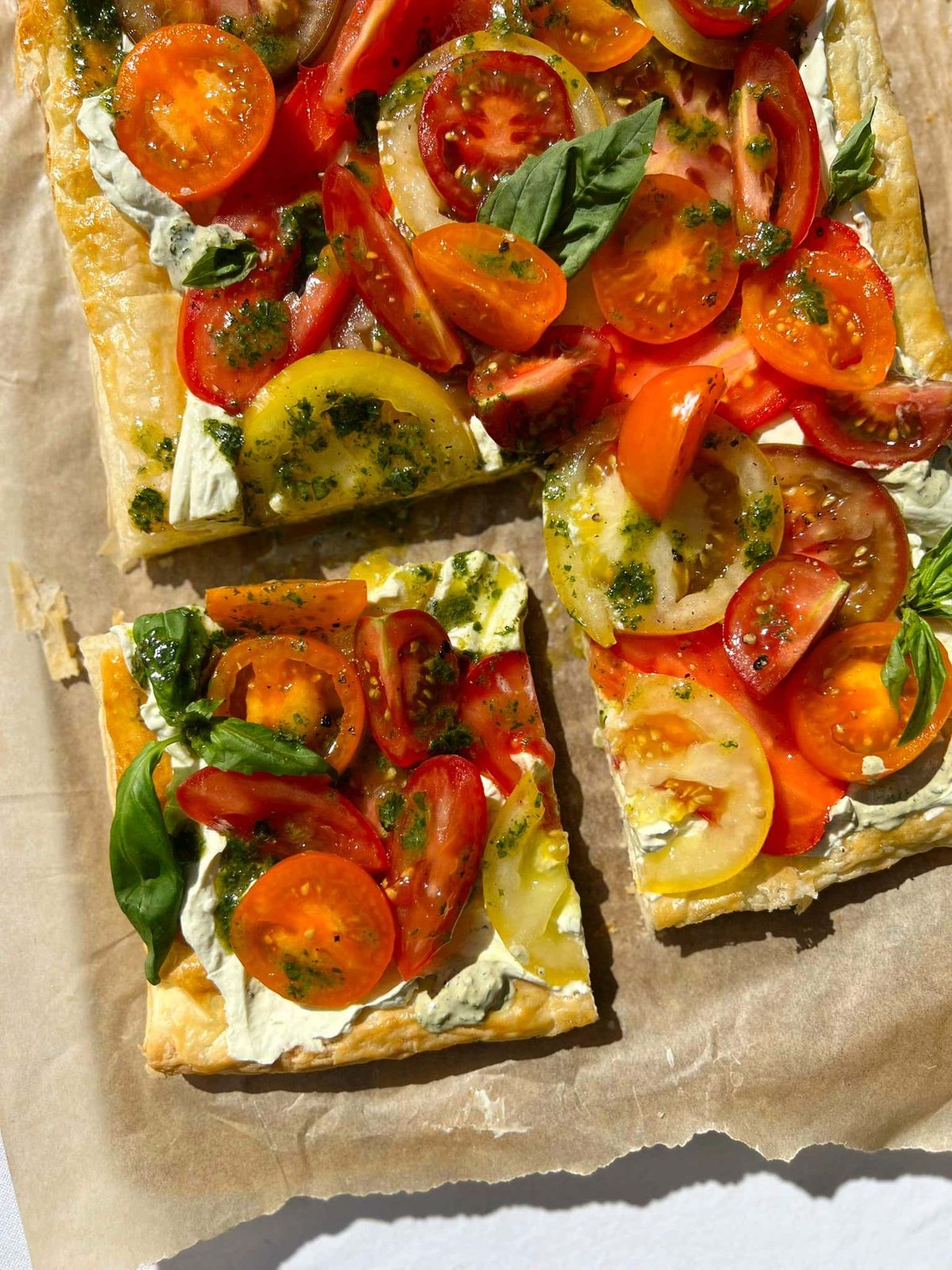 Puff Pastry Tart with Fresh Tomato and Ricotta