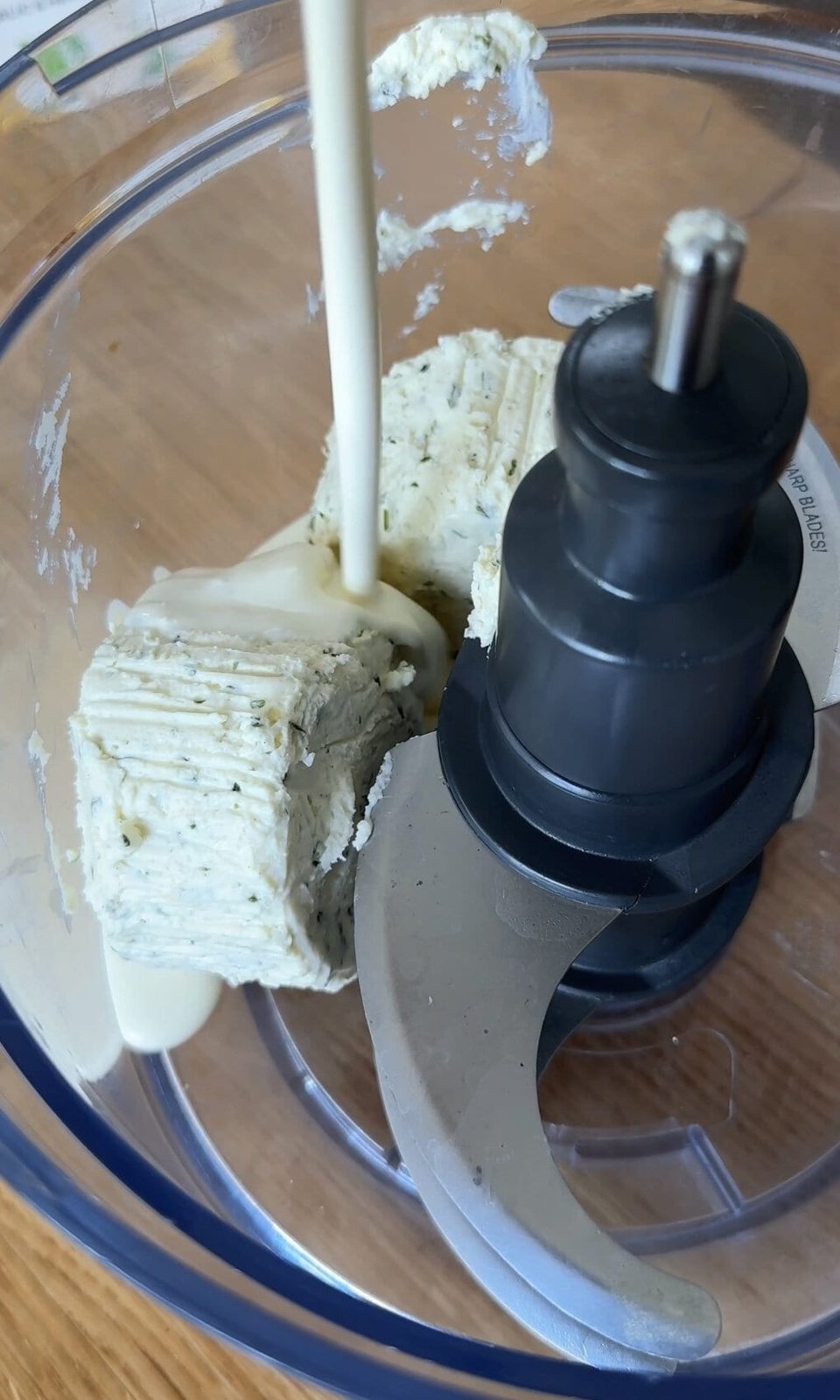 whipping the boursin cream.