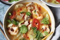 Vibrant Chicken and Prawn Tom Yum Soup