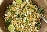 Vibrant Pastina Salad with Smoky Corn and Tangy Feta