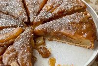 Golden Pear Flip Cake with Decadent Fudge Drizzle