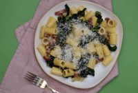 Uyen Luu’s Hearty Rigatoni with Black Kale, Pancetta and Caramelized Shallots