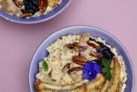 Levi Roots’ Ultimate Banana Porridge: Golden Caramelized Bananas, Toasted Pecans, Almond Butter & Berry Jam