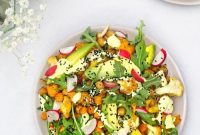 Roasted Cauliflower & Chickpea Salad with The Essential Avocado Dressing