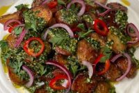 Rustic Herb Roasted Potatoes and Piquant Cavolo Nero Chimichurri