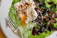 Lush Green Orzo with Sautéed Garlic Mushrooms