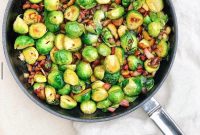 Pan Seared Brussels Sprouts with Smoky Pancetta and Roasted Chestnuts