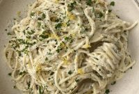 Creamy Lemon Artichoke Boursin Pasta Bake