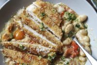 Crispy Chicken with Mediterranean White Bean Salad