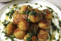 Golden Hasselback with Vibrant Salsa Verde & Tangy Labneh