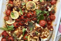 Flaky Mediterranean Cod with Burst Cherry Tomatoes