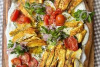 Vibrant Chicken Flatbread with Tangy Yoghurt and Sweet Cherry Tomatoes