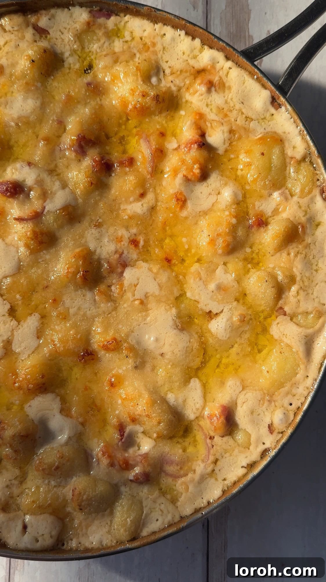 Three serving bowls of Gnocchiflette ready to eat.