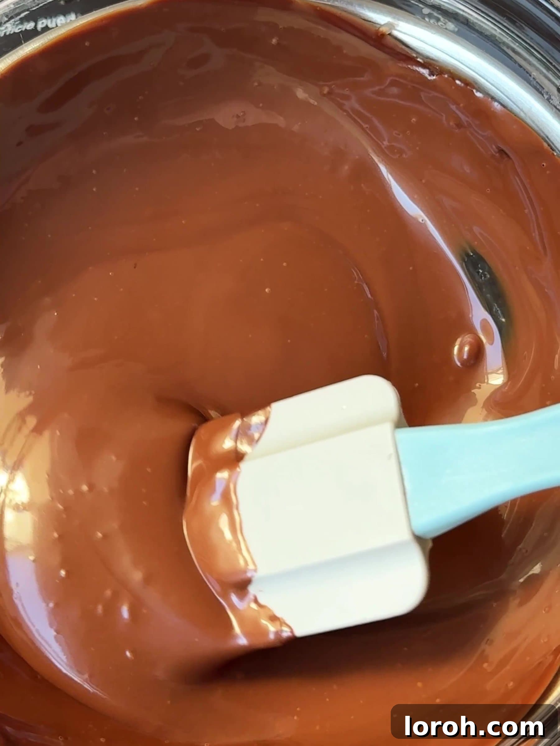 Holiday Spiced Pear Cloud 17 Mixing cream and chocolate.