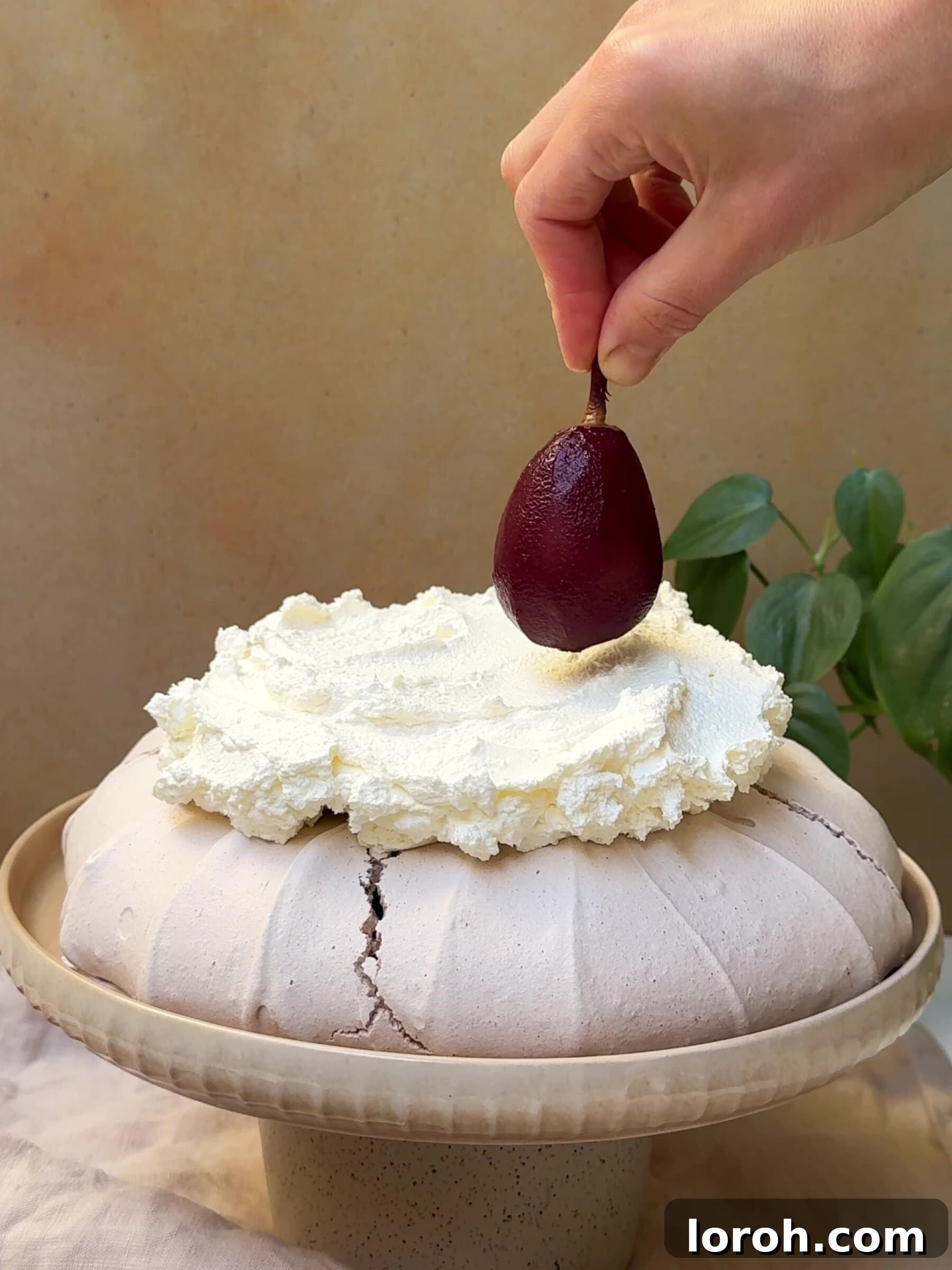 Holiday Spiced Pear Cloud 20 Adding a poached pear on top of the whipped cream