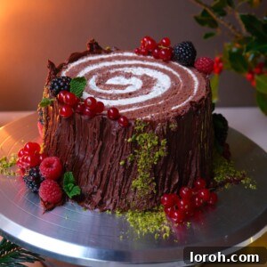 Winter Woodland Roll 22 Bûche de Noël (Yule Log Cake)