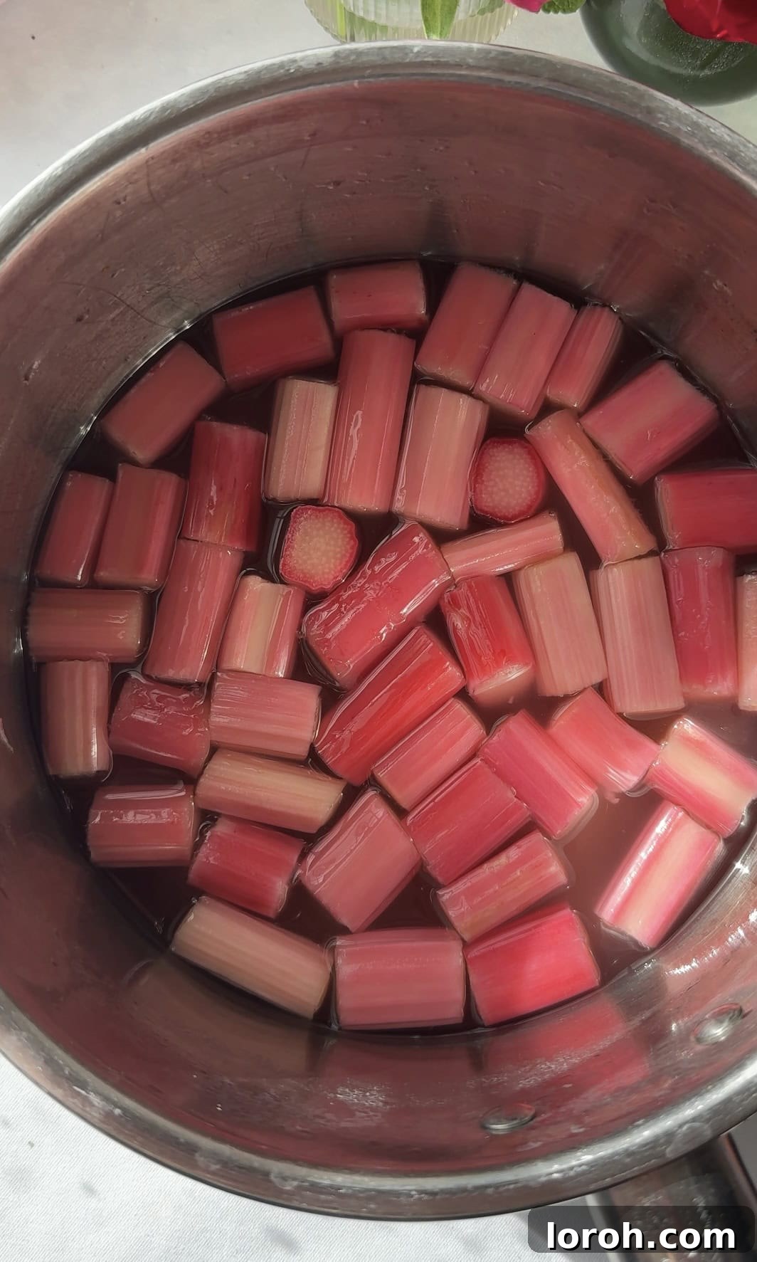 Pannukakku: Finland's Golden Oven-Baked Delight 4 poaching rhubarb.