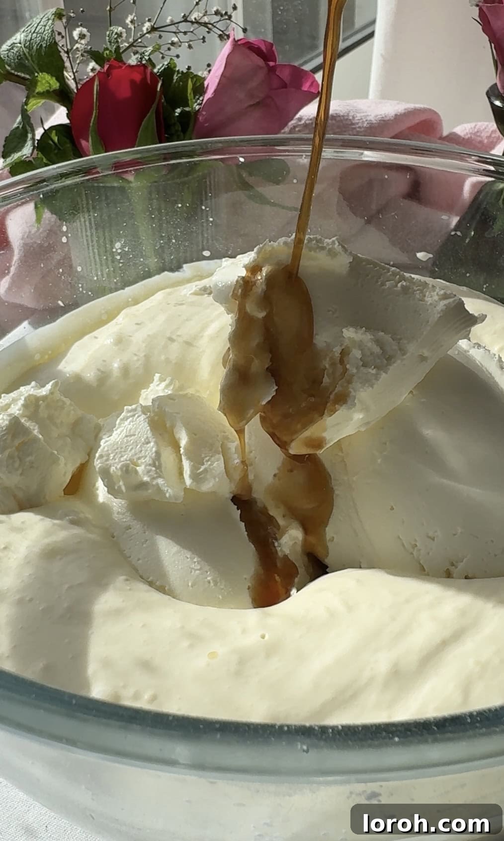 adding vanilla extract to the mixture.