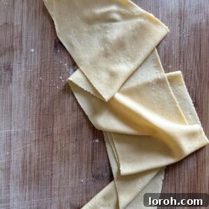 Beautifully smooth homemade pasta dough ball.