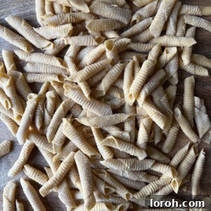Perfectly formed garganelli pasta.