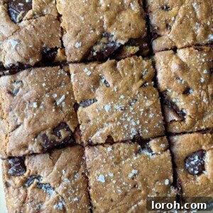 Irresistible chocolate chip cookie bars, freshly baked.