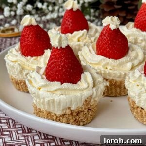 Effortless Christmas Cheesecake Bites 13 christmas cake cheesecake on a plate.