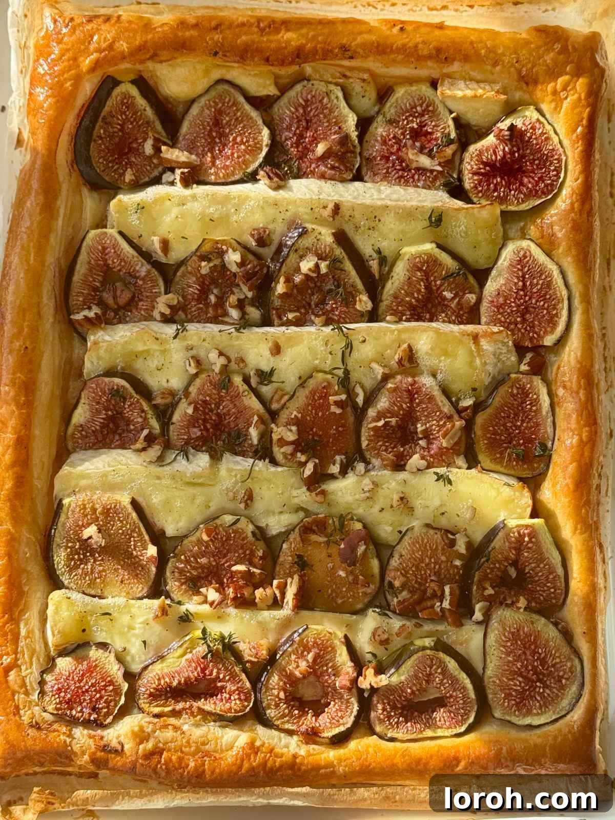 Fig and Brie Bliss Tart 3 A second view of the fig and brie tart, perfectly golden and ready to serve.