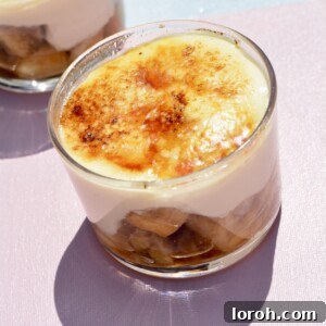 Delicious Caramelised Banana Brûlée with a creamy topping and golden sugar crust