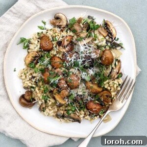 Delicious Oven Baked Mushroom Risotto