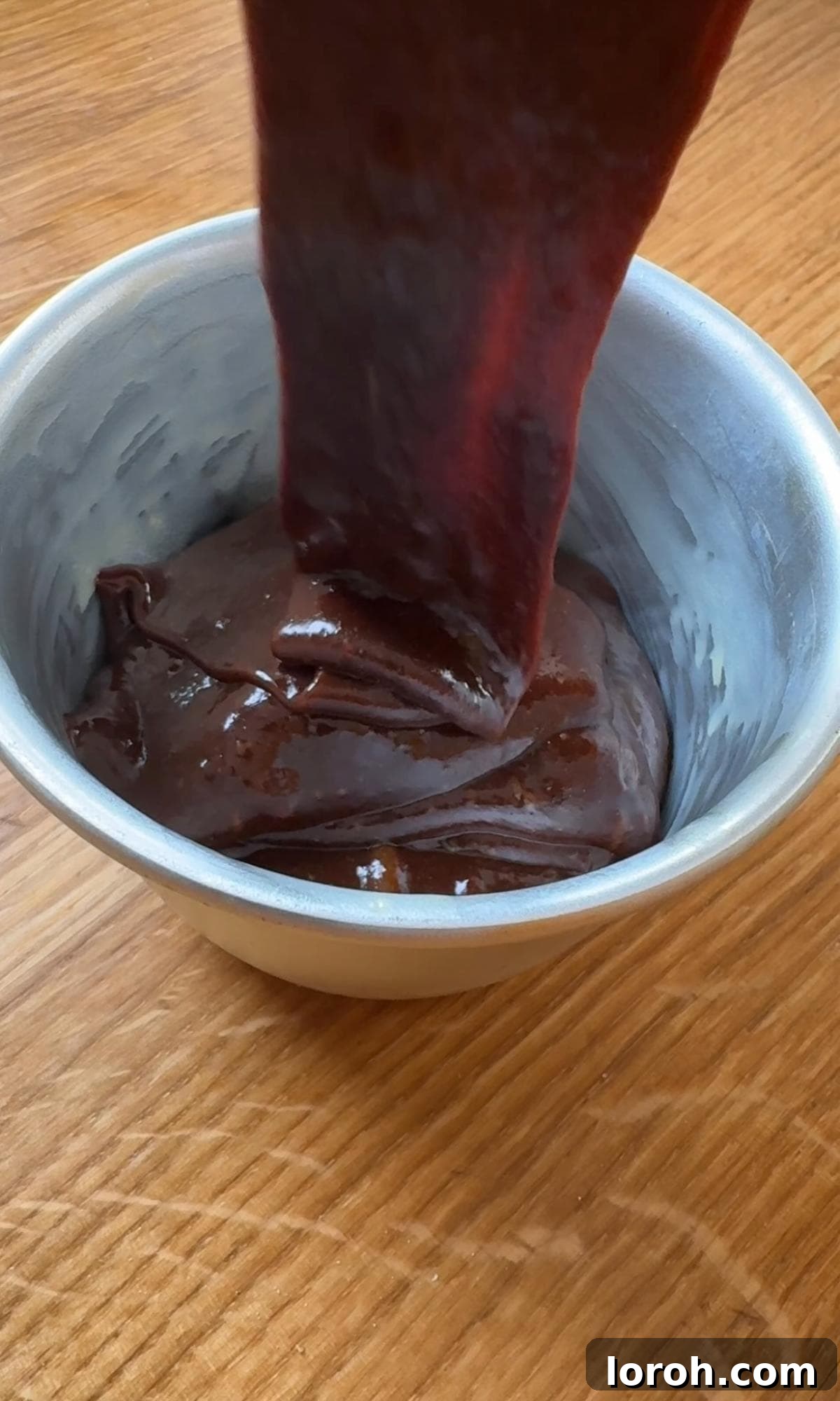 Molten Lava Chocolate Pudding 9 Filling individual pudding basins with melt-in-the-middle chocolate pudding batter.