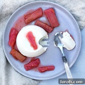 Vanilla Pannacotta with Orange & Ginger Poached Rhubarb