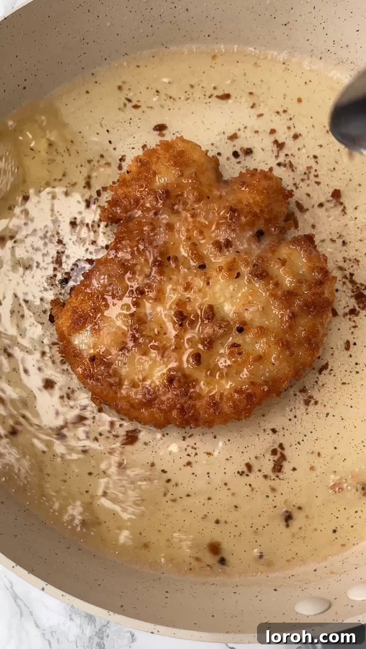 Crispy Chicken Parm Hero 10 Frying breaded chicken cutlet