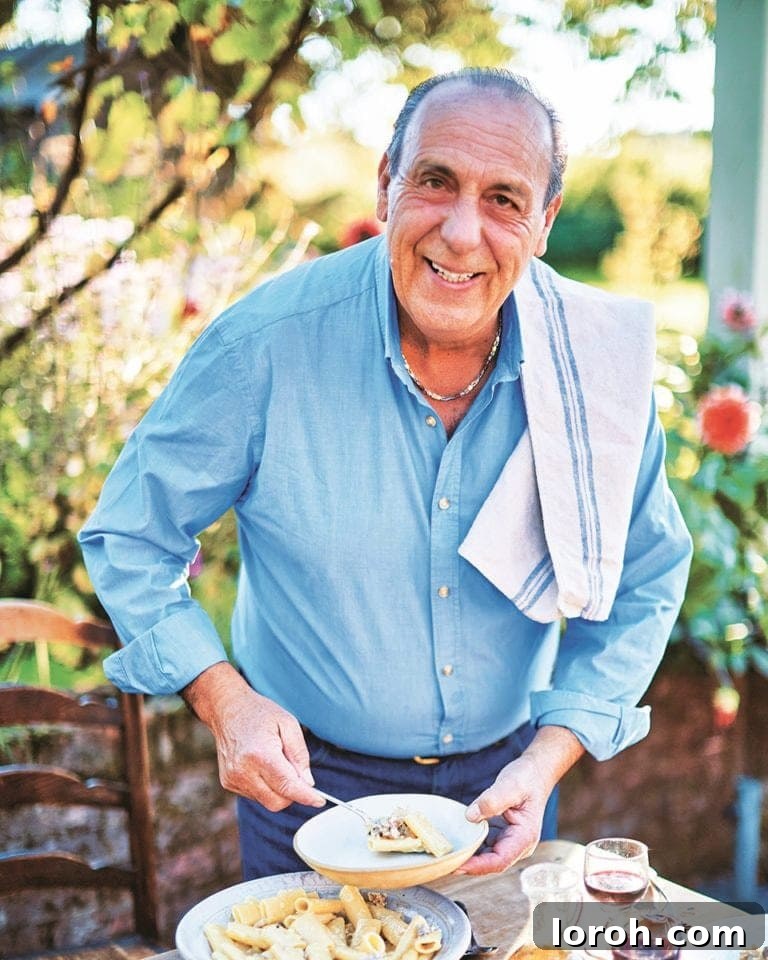 Gennaro Contaldo's Short and Sweet Dinner Dream 2 Gennaro Contaldo, a renowned Italian chef, smiling warmly while holding a dish, embodying the spirit of Italian cooking and hospitality.