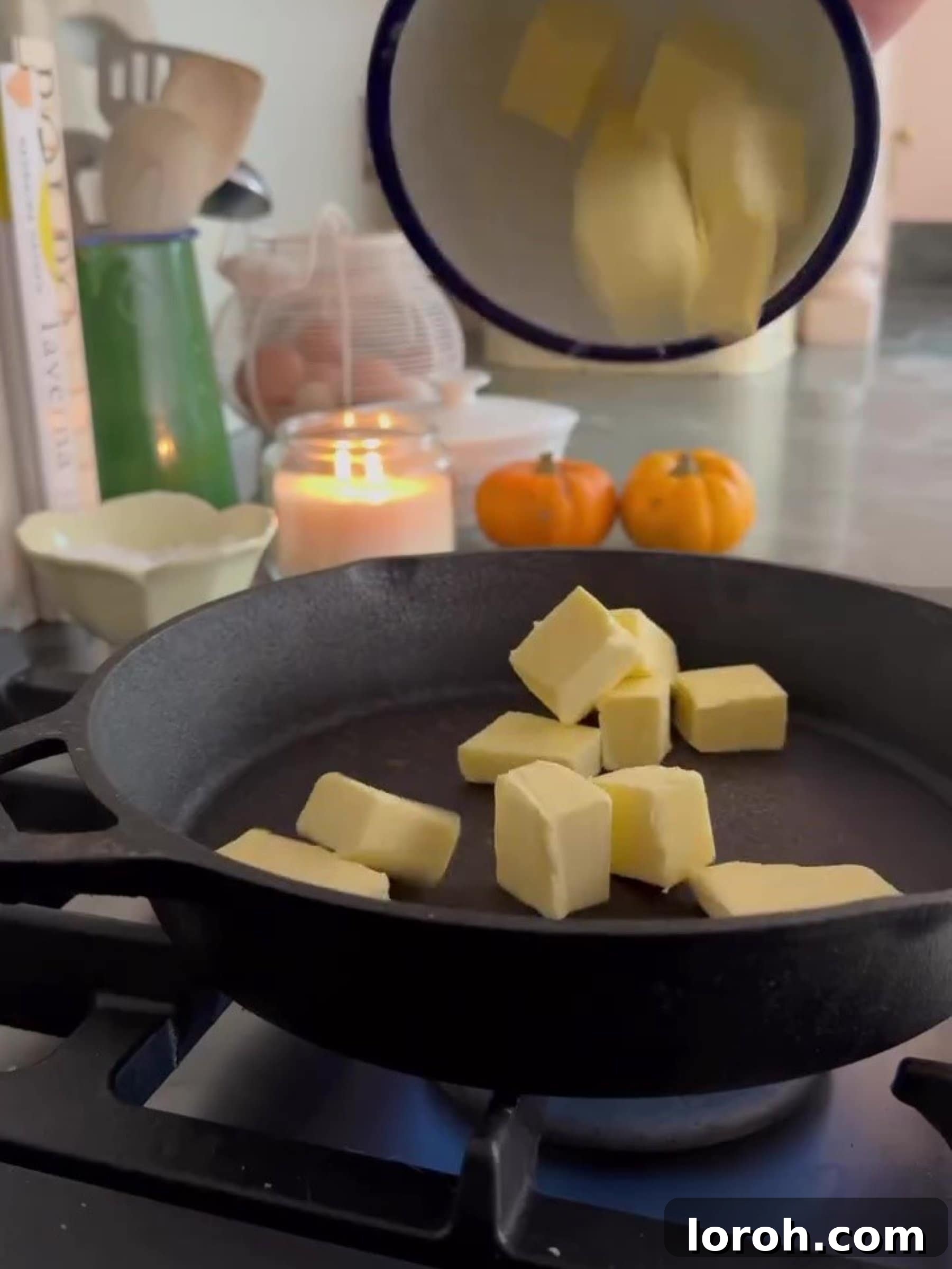 Effortless Condensed Milk Cookie Bars 5 Melting the butter in a skillet