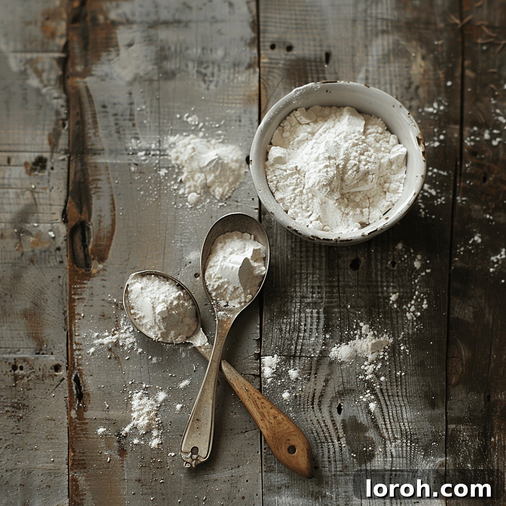 Close-up of a measuring cup filled with flour, surrounded by various measuring spoons, highlighting the importance of accurate kitchen conversions.