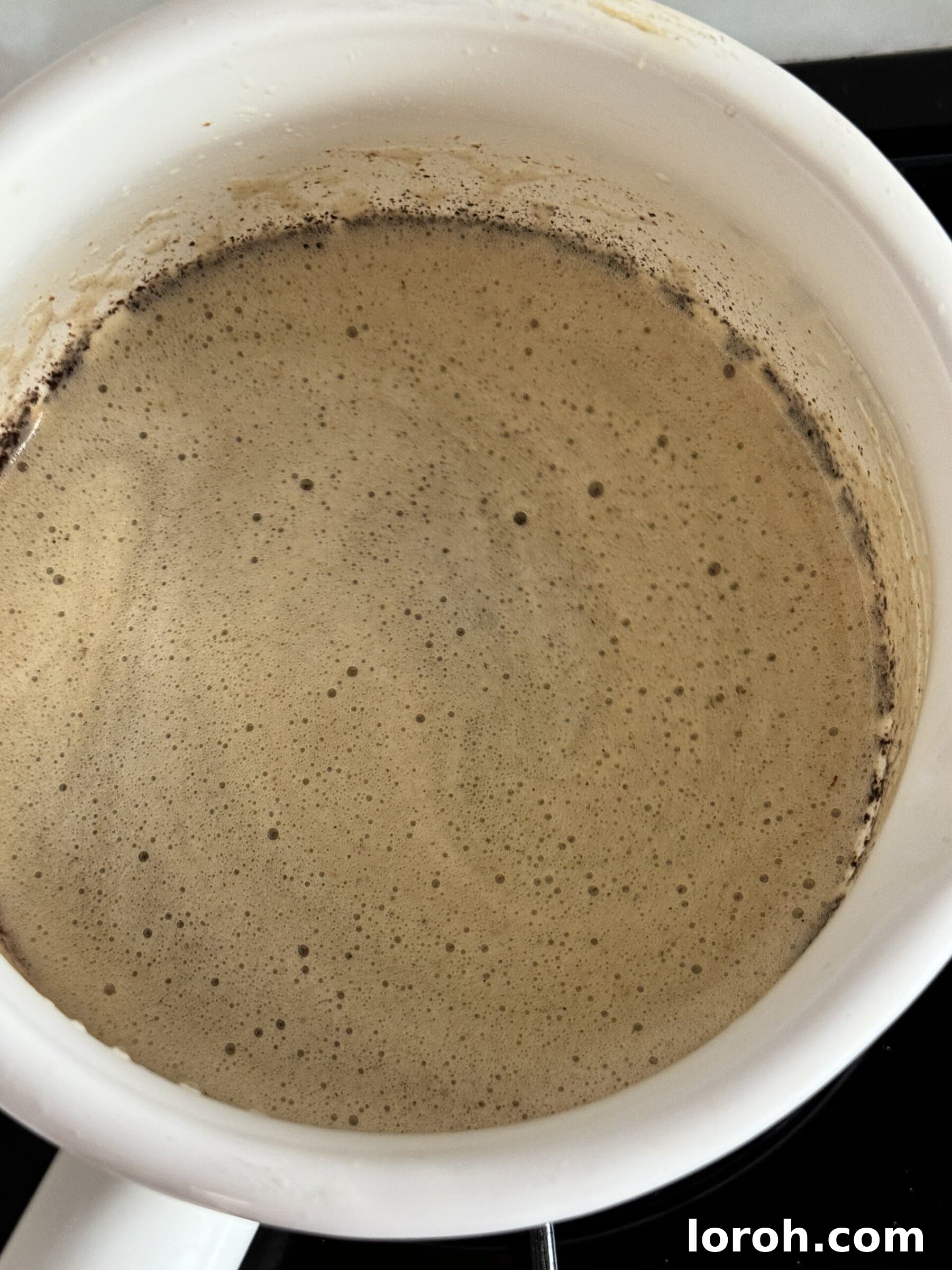 Perfectly browned butter with dark amber flecks.