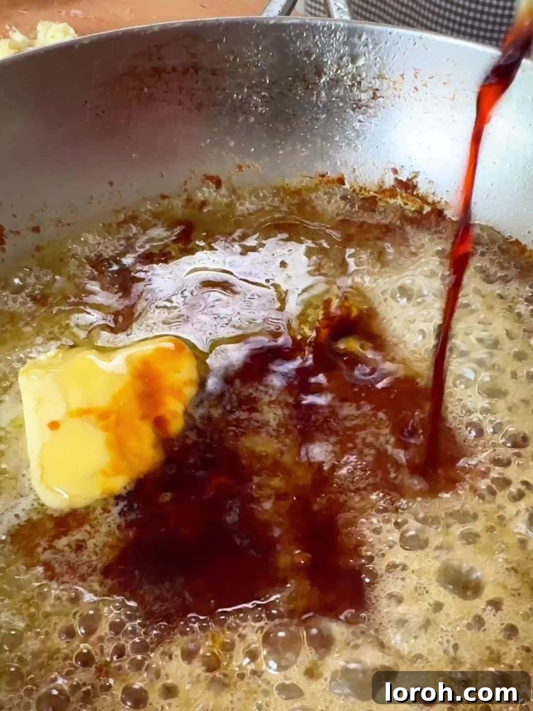 Sticky Soy Garlic Chicken 9 Step five: making the sticky soy garlic honey sauce in the same pan