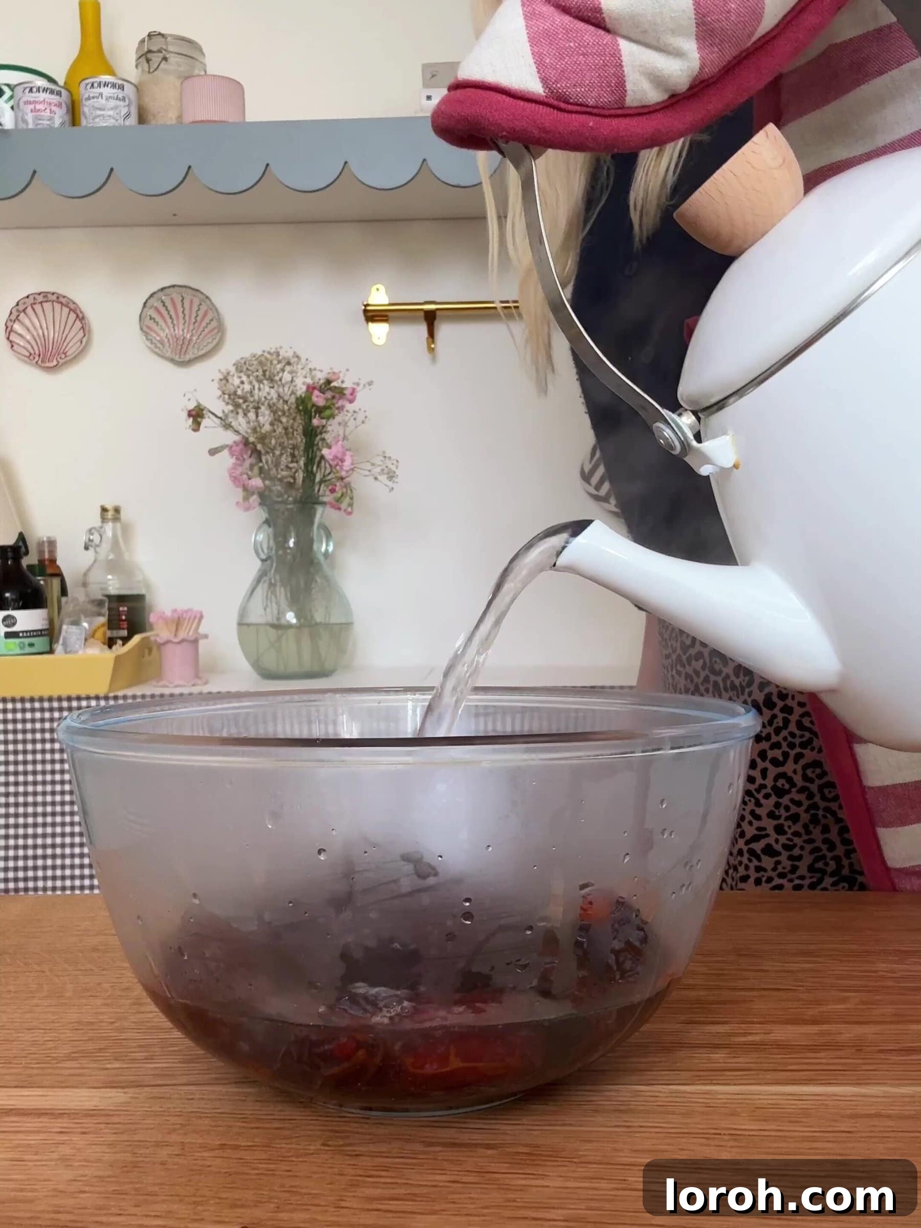 Soak the dates in boiling water for 10 minutes