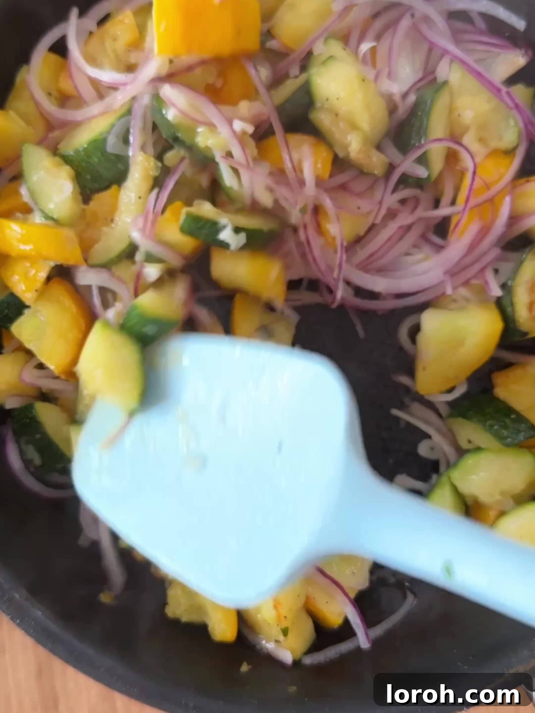 Savory Zucchini Frittata 5 Add garlic to courgettes
