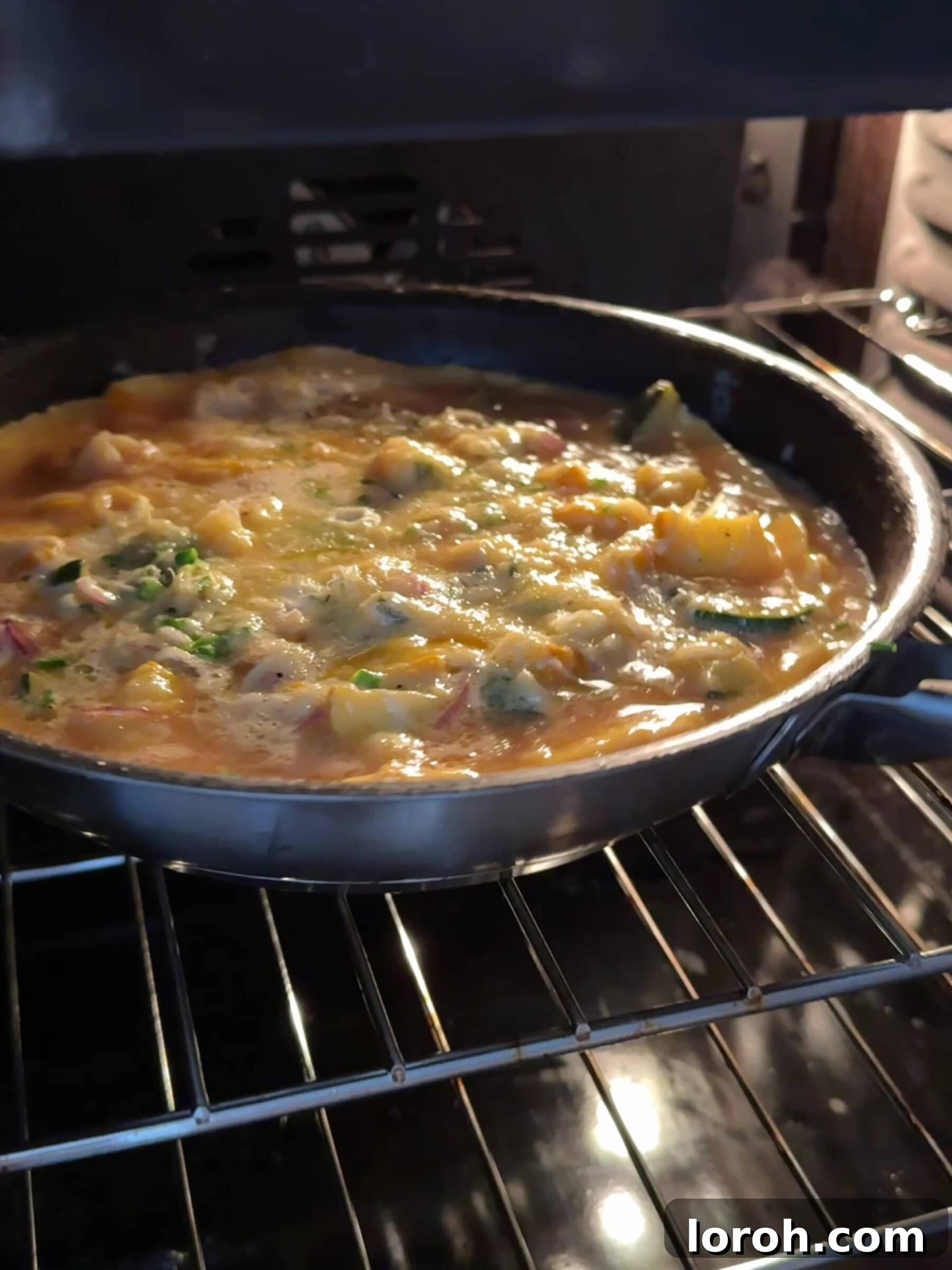 Savory Zucchini Frittata 8 Baking frittata in oven