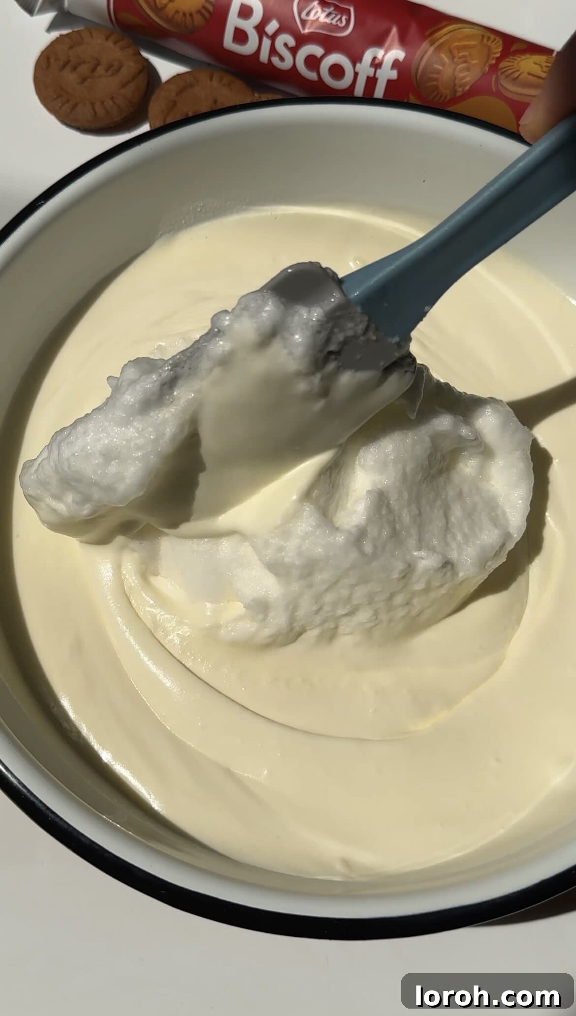 Spiced Speculoos Tiramisu 6 Whisking egg whites to stiff peaks