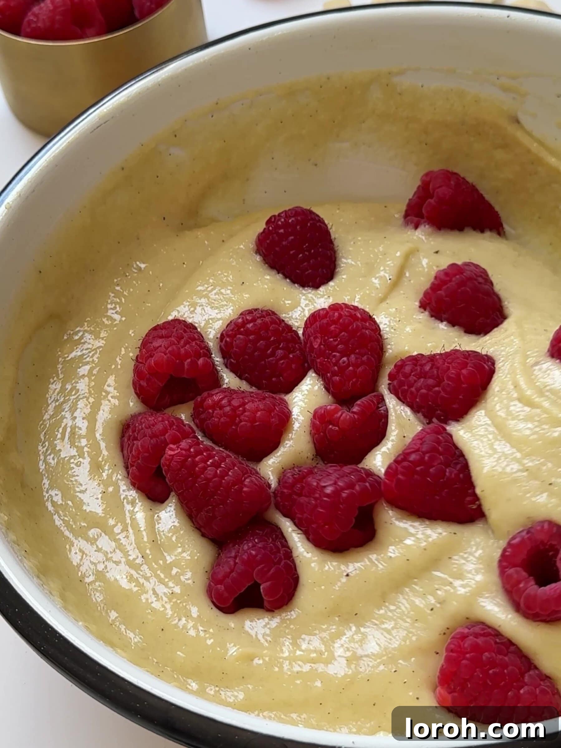 Divine Raspberry Almond Ricotta Cake 8 Gently folding lemon zest and half of the raspberries into the cake batter.