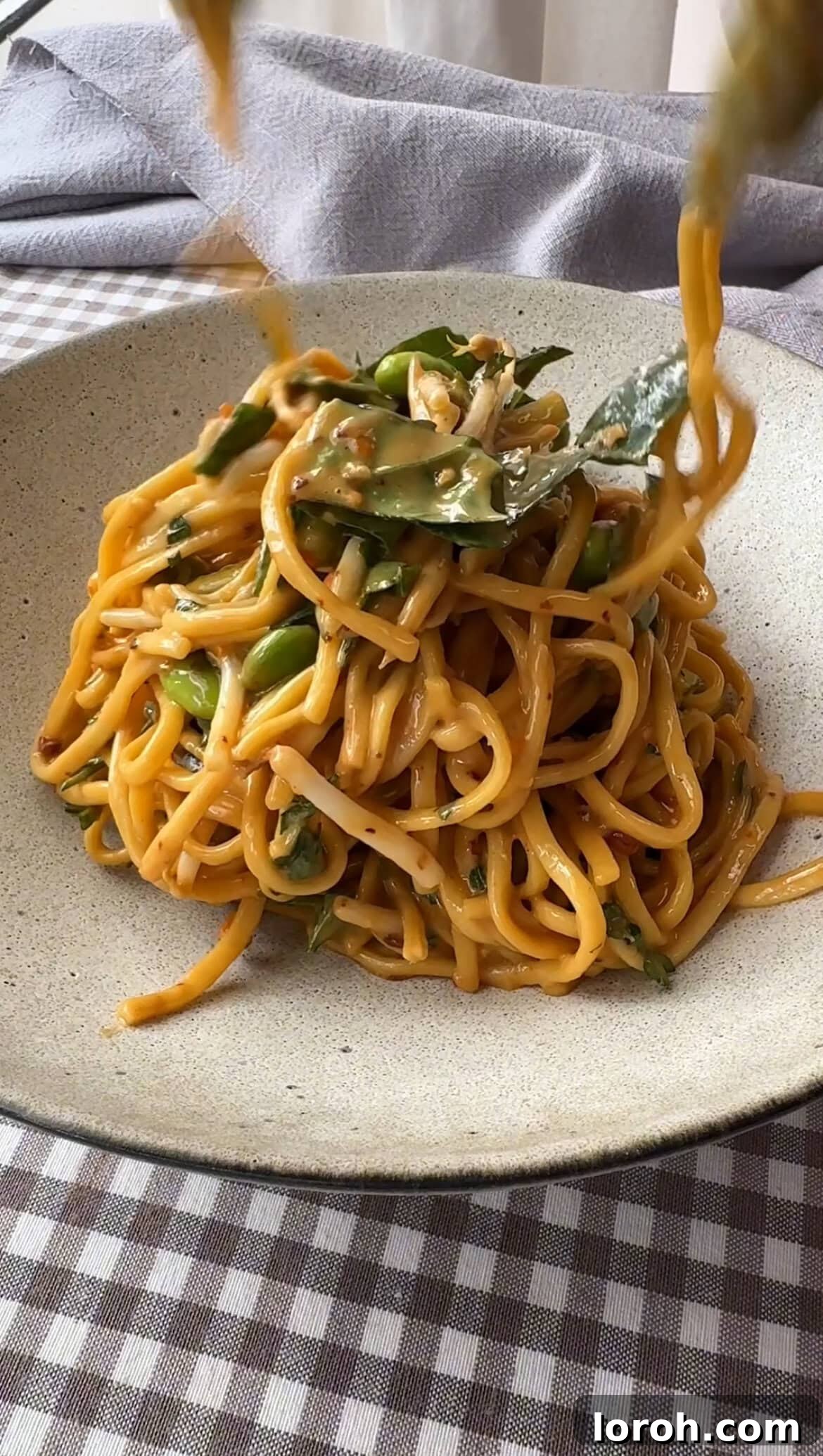 The final delicious Chicken Noodle Bowl, ready to be enjoyed.