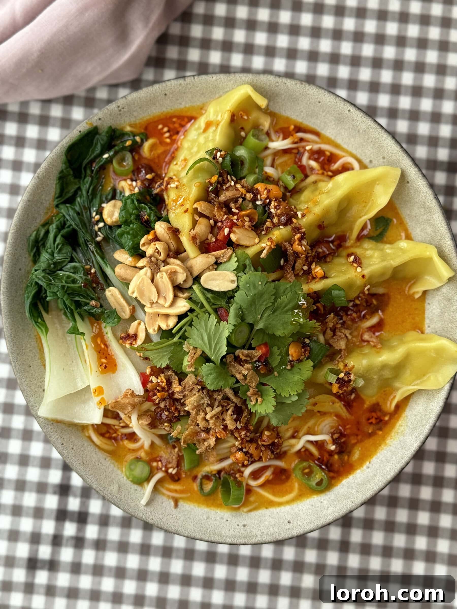 Aromatic Wonton Noodle Delight 4 Wonton Noodle Soup ready to be served