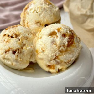 Homemade Honeycomb Ice Cream, perfectly scooped