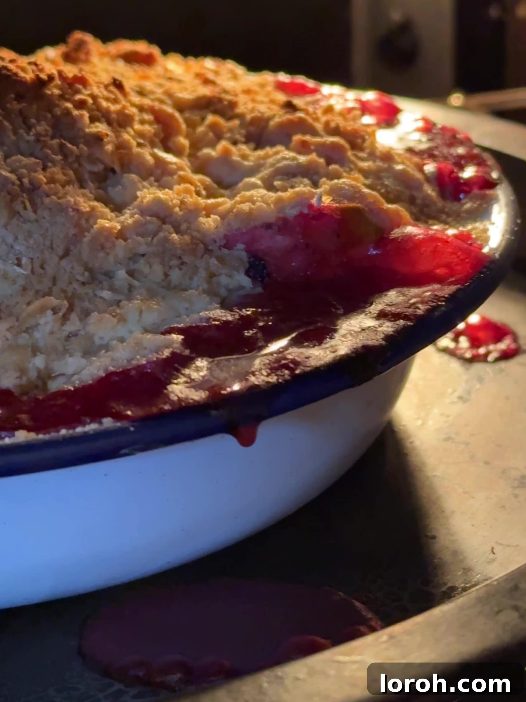 Baking the Apple and Blackberry Crumble