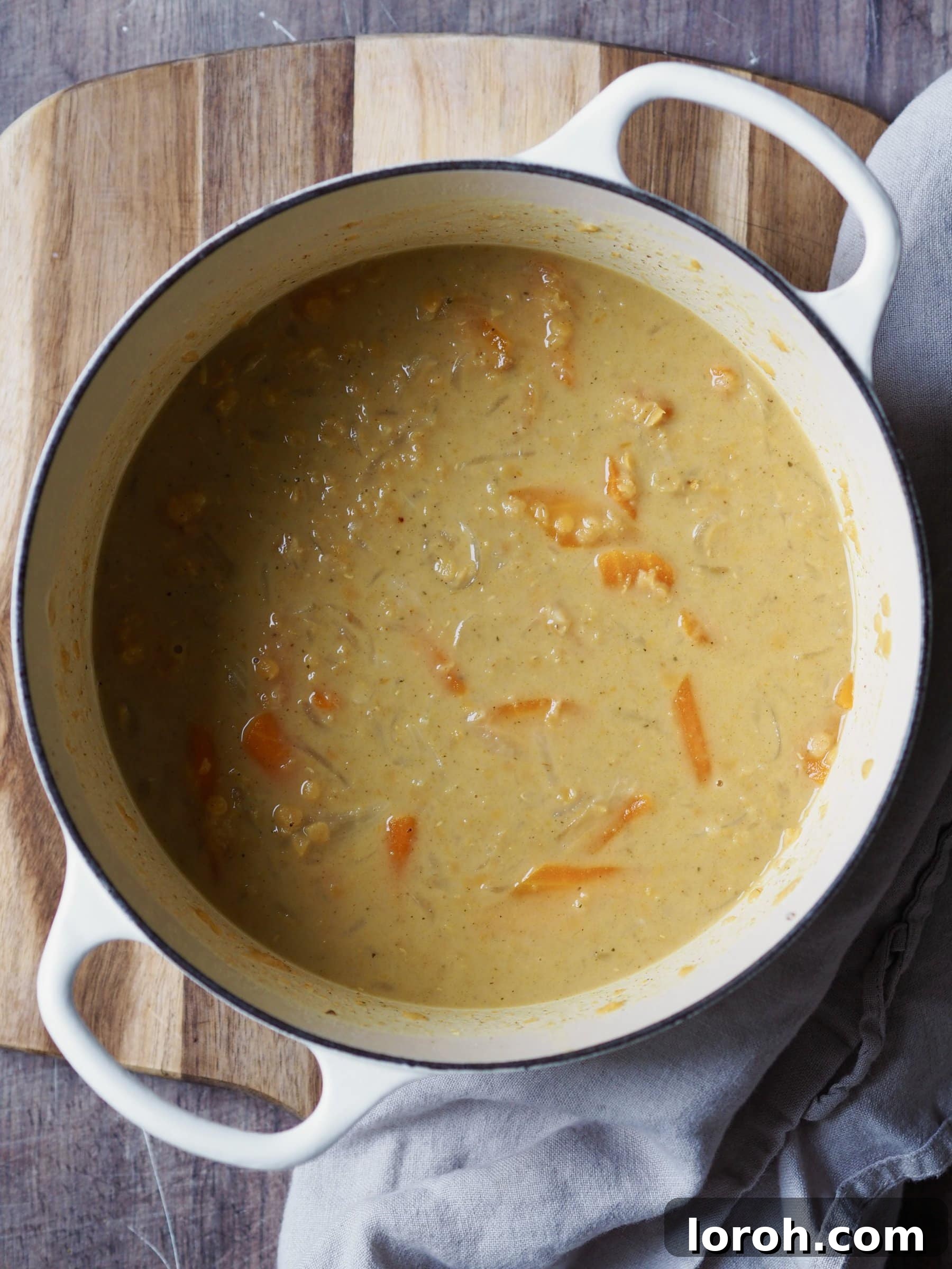 Golden Spiced Lentil and Carrot Comfort with Tangy Feta 7 Simmering the carrot and lentil soup