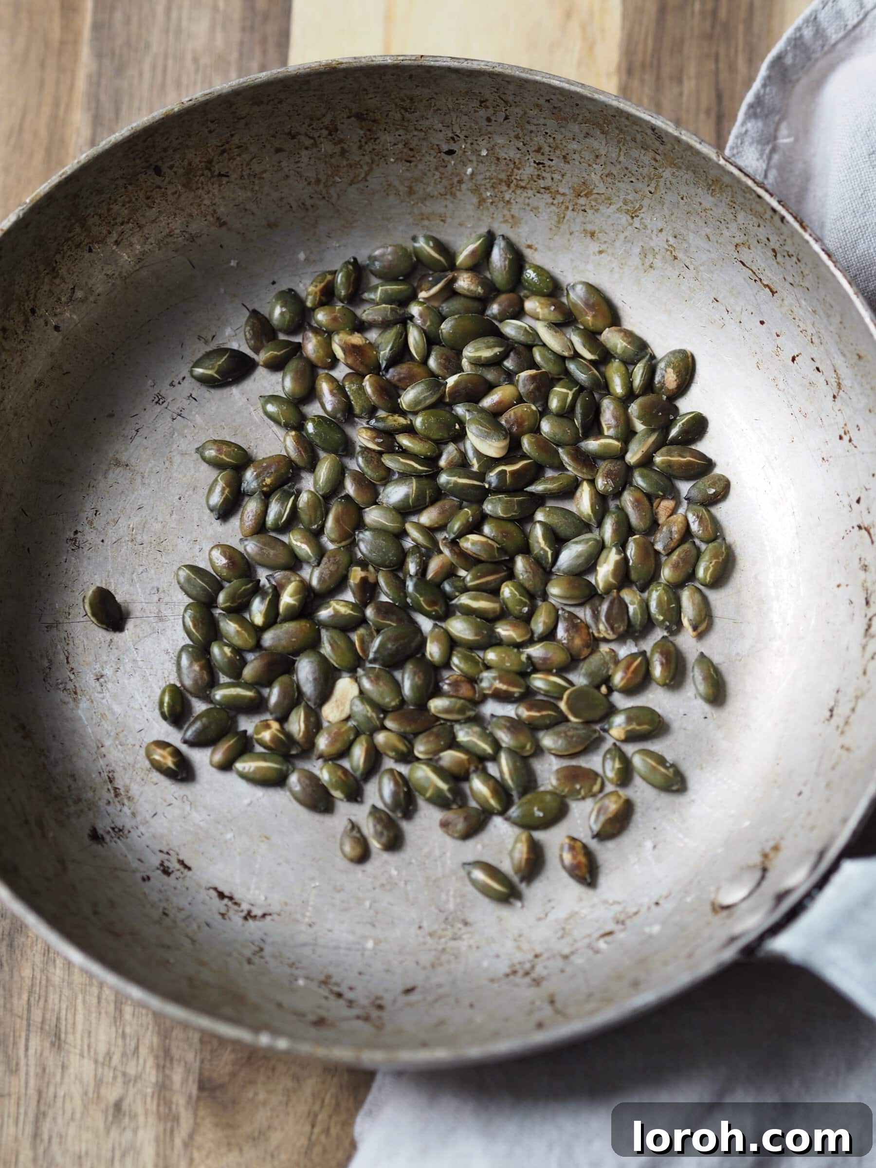 Golden Spiced Lentil and Carrot Comfort with Tangy Feta 8 Toasting the pumpkin seeds for garnish