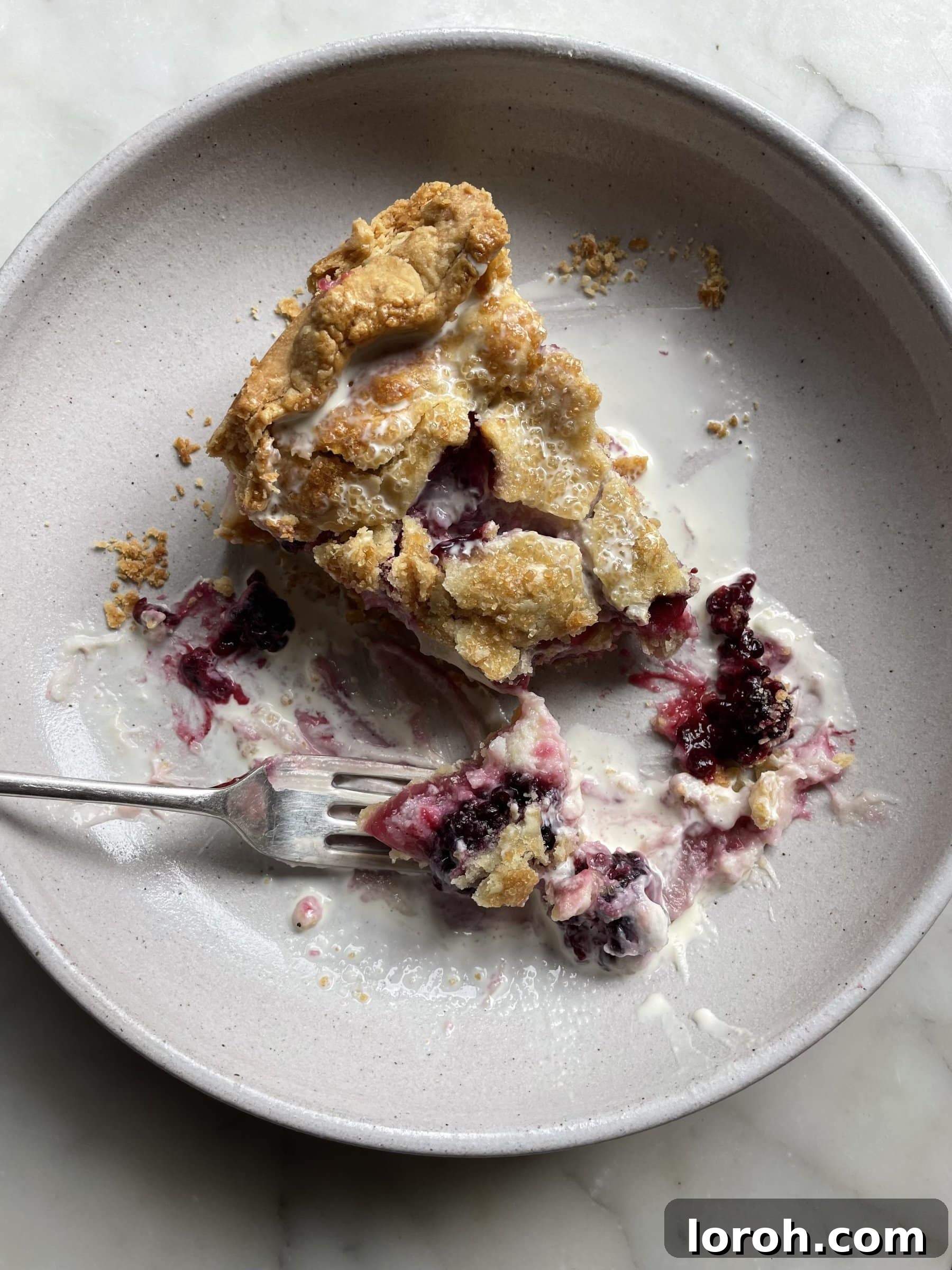 Blackberry Cheesecake Pie 3 Blackberry Pie with Cream Cheese filling revealed